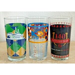Vintage Kentucky Derby Glass Set 138 139 140 Churchill Downs 2012 2013 2014 Mint